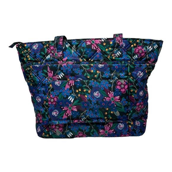 Lug Skyliner Tote Whimsy Black Floral Travel Trolley Sleeve Business Carry All - Picture 4 of 14
